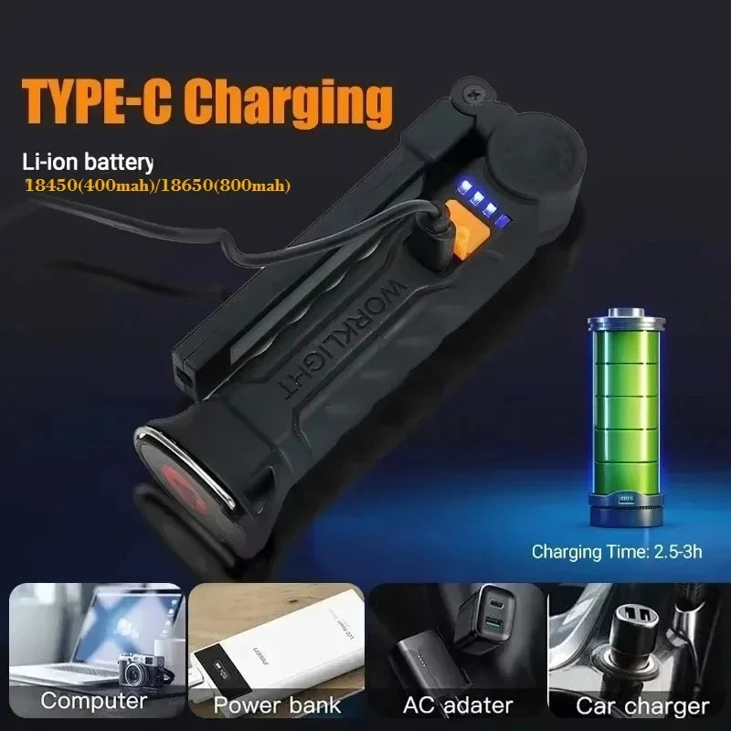 Portable COB LED Work Light – Magnetic, Rechargeable, Waterproof LED Work Light Zpaxo