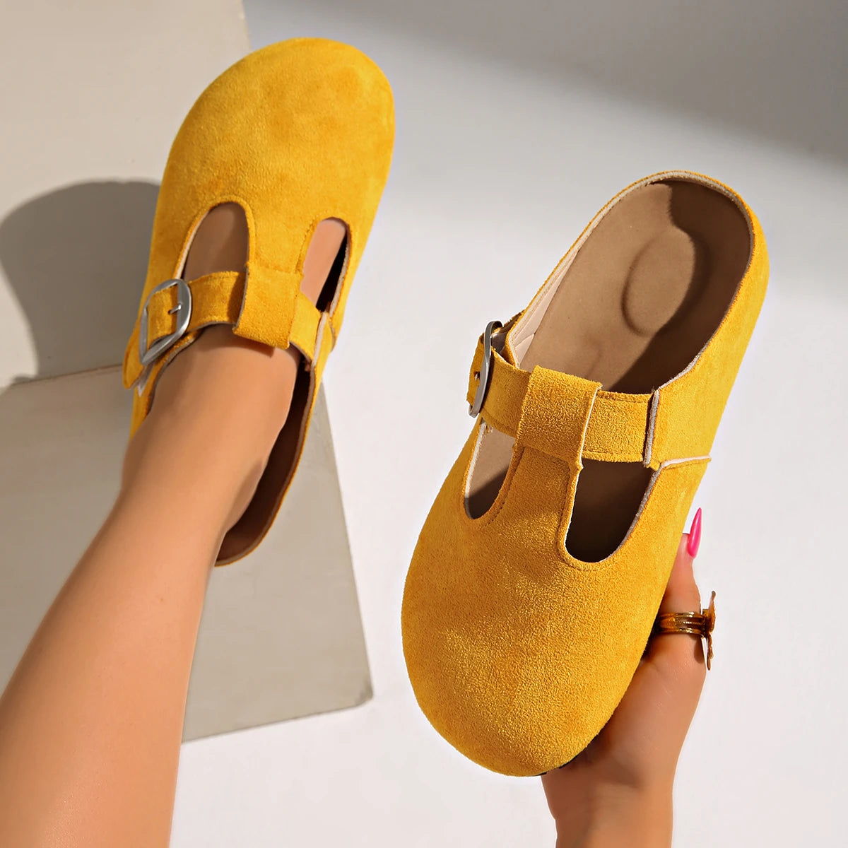 Women Mules Shoes Outdoor Indoor Summer Sandals Ladies Trend Clogs Zpaxo YELLOW 36