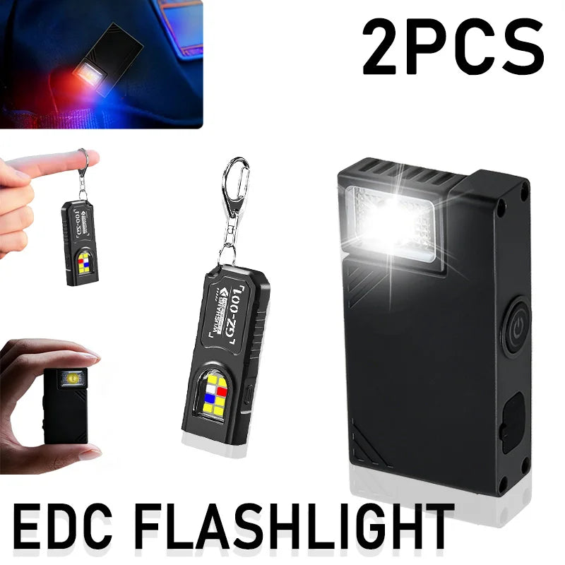 Mini EDC Flashlight 800LM – 5-Mode LED, Magnetic Clip, USB-C EDC Flashlight Zpaxo 1PC-Keychain Torch Fixed Focus