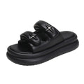Slippers Women 2023 Summer Fashion Designer Platform Female Solid Zpaxo Slippers black 4cm 40(Foot 25cm) China Mainland