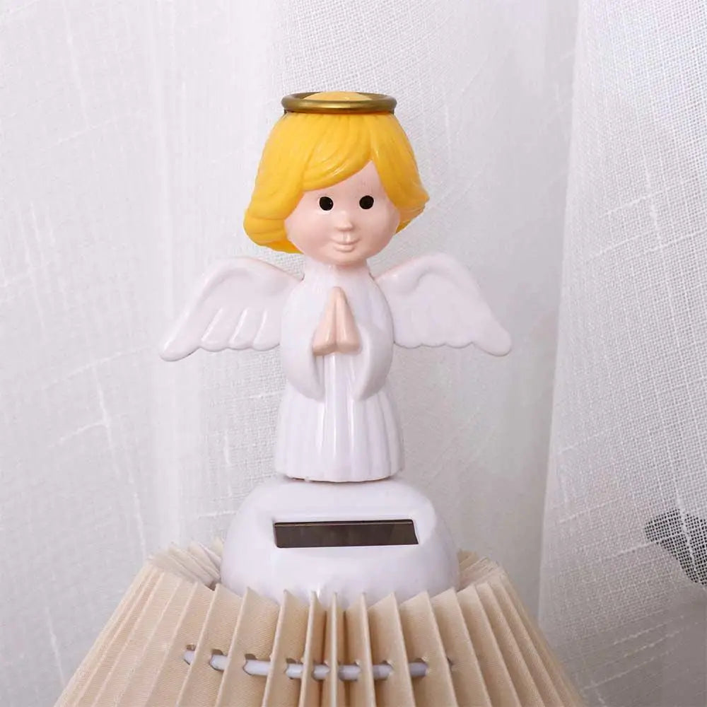 Eco Friendly Action Figure Car Decor Ornament Solar Swinging Angel Zpaxo