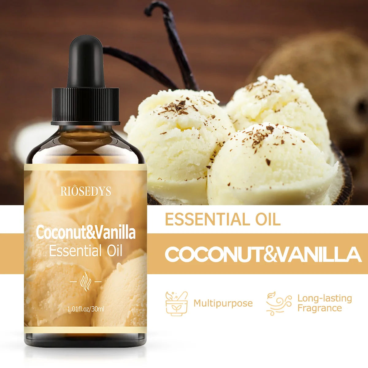 COCONUT&VANILLA Essential Oil Natural Fragrance Suitable Body Massage Zpaxo