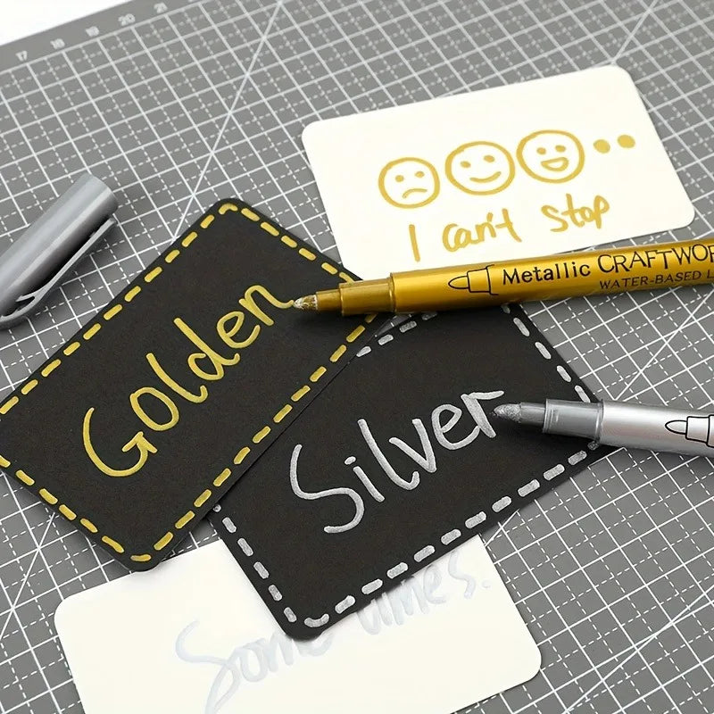Metallic Soft Tip Pens Waterproof Paint Marker Craft Invitation
