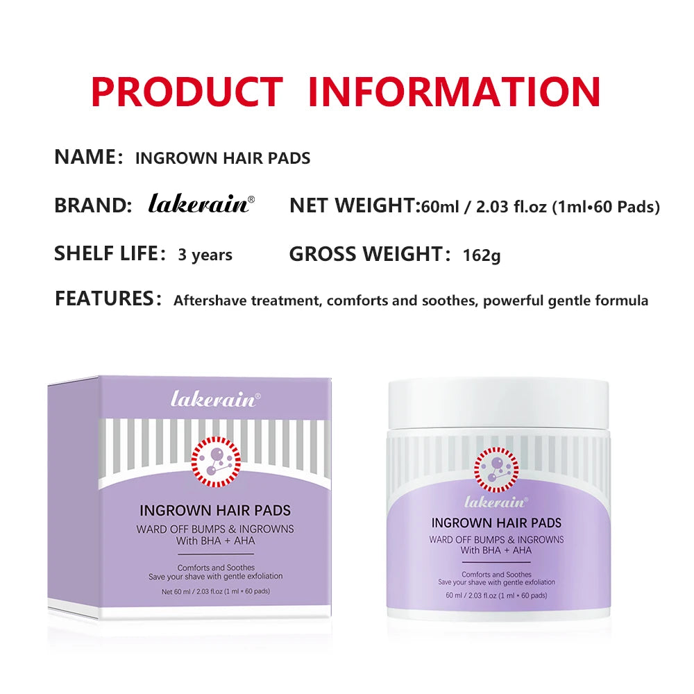 Ingrown Hair Pads Aftershave Treatment Pads to Help Prevent Razor Bumps for Men & Women - Exfoliate Underarms & Bikini Area Zpaxo