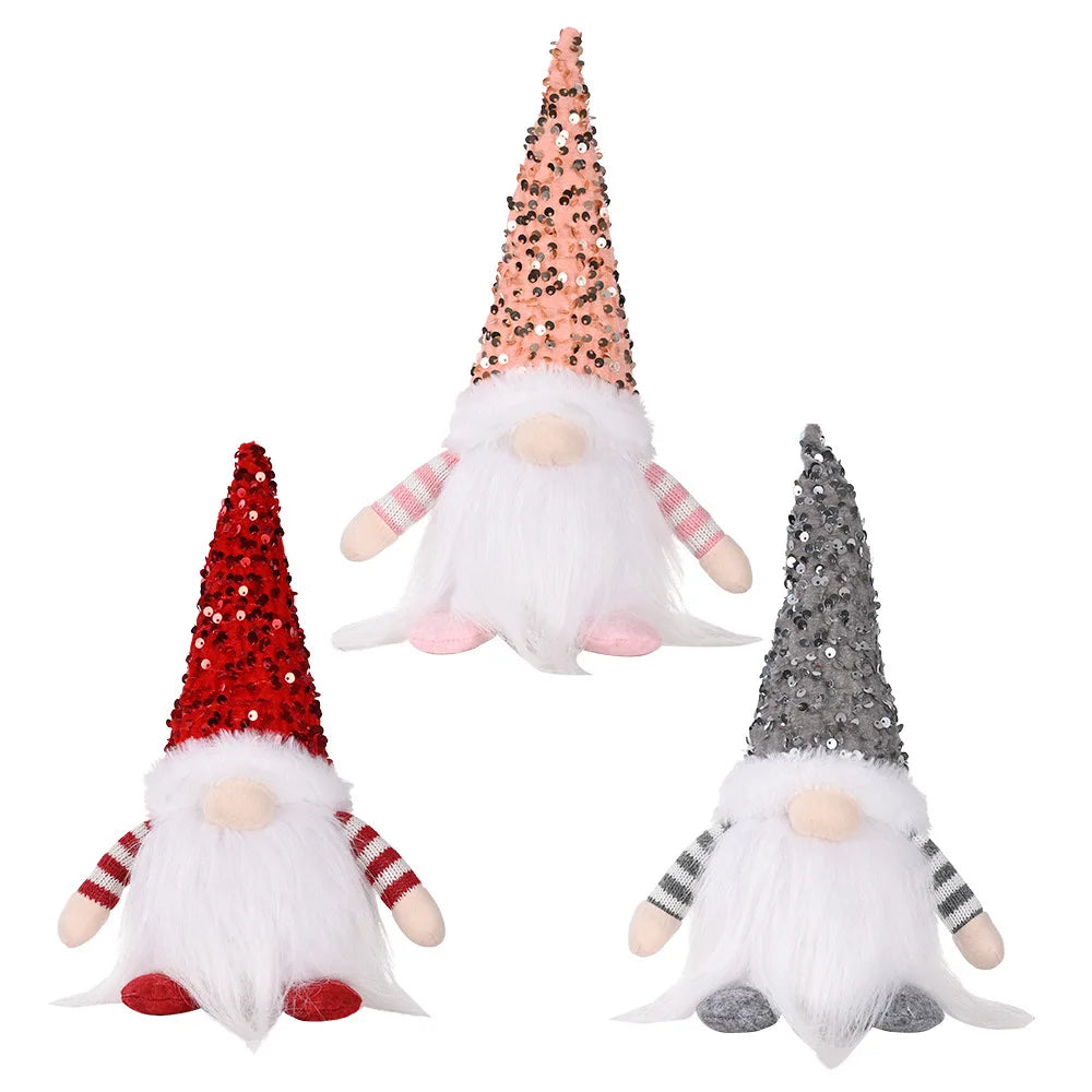 Glowing Christmas Gnome Faceless Doll – Festive Home Décor