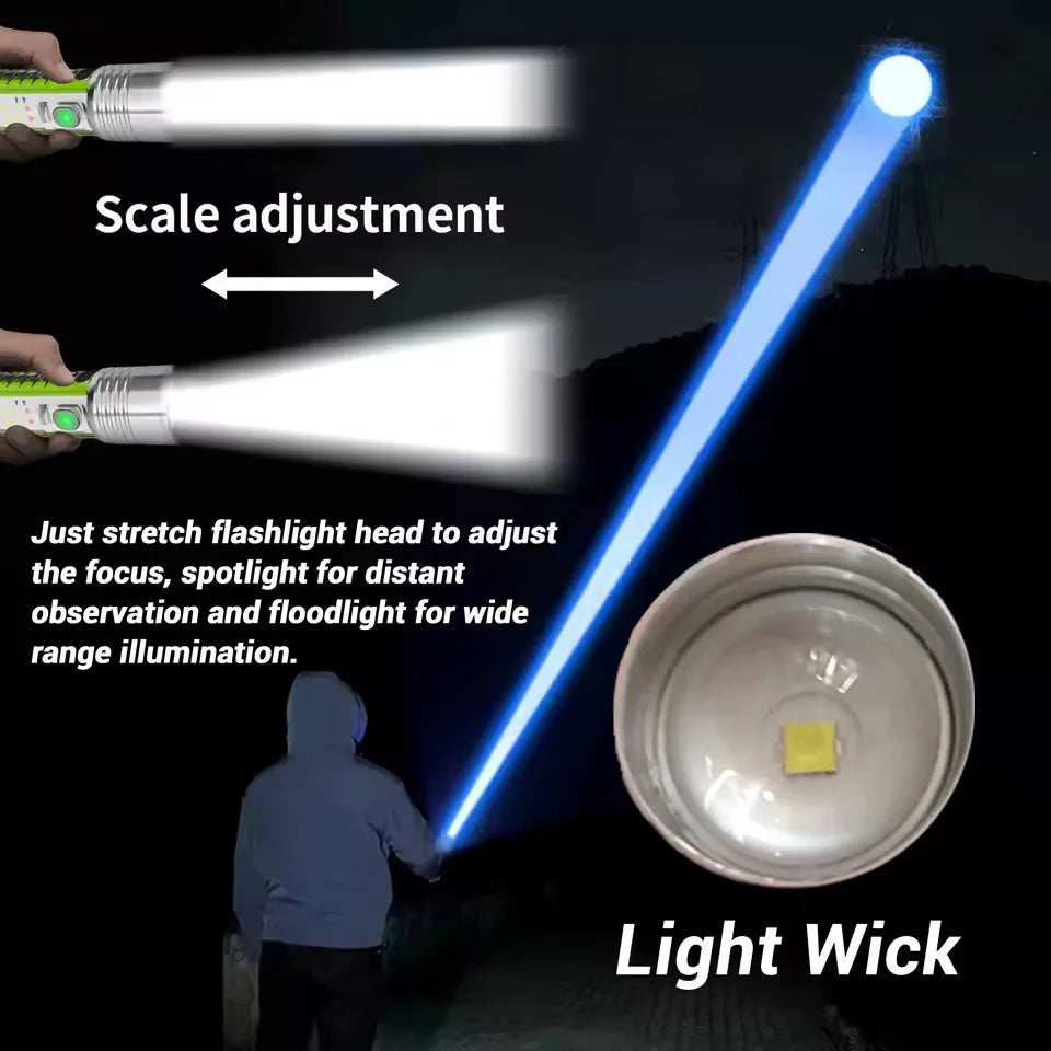 ESMARTER 30W Zoomable LED Flashlight – Type-C Rechargeable, 8 Modes