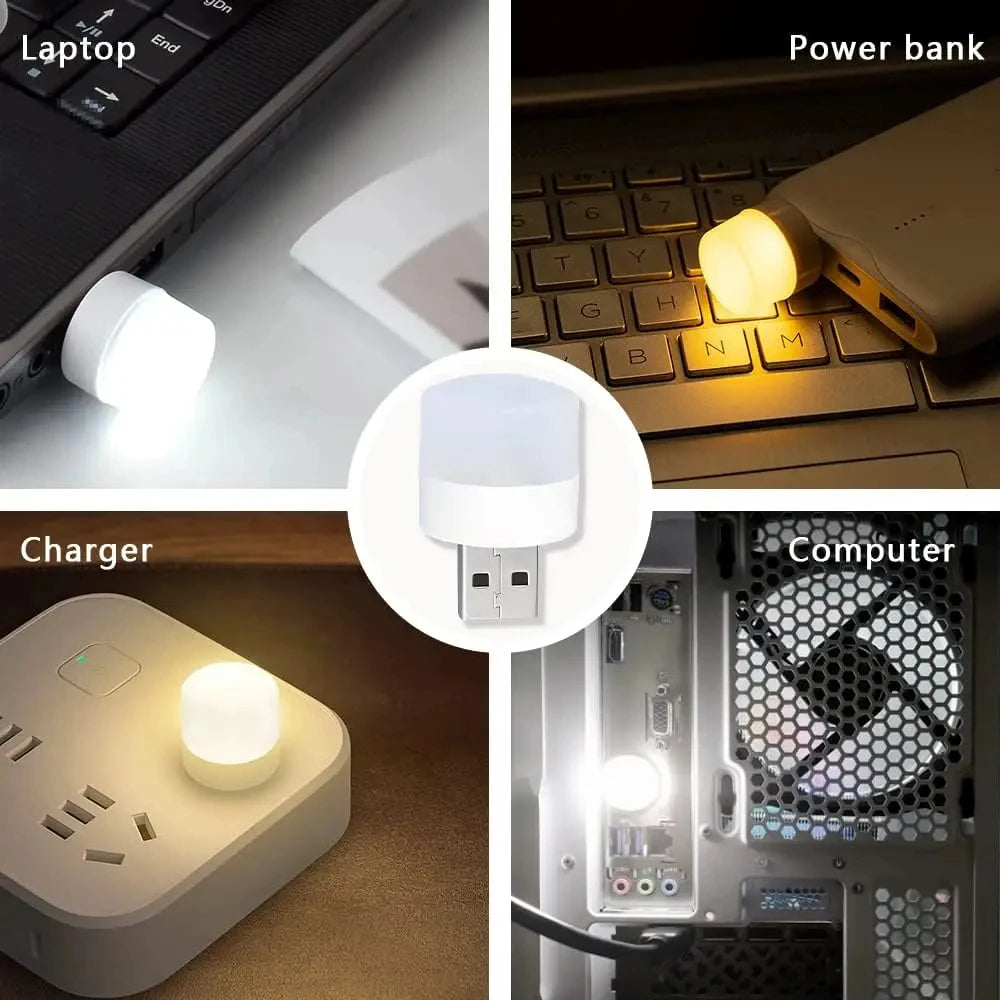 1- Mini USB LED Light Portable Plug Lamp Eye Protection Book Reading