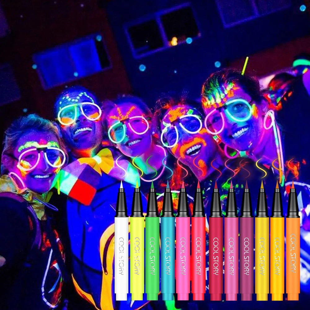 Eyeliner Pencil Eyeshadow Pen Fluorescent UV Glow Neon Body Paint Zpaxo
