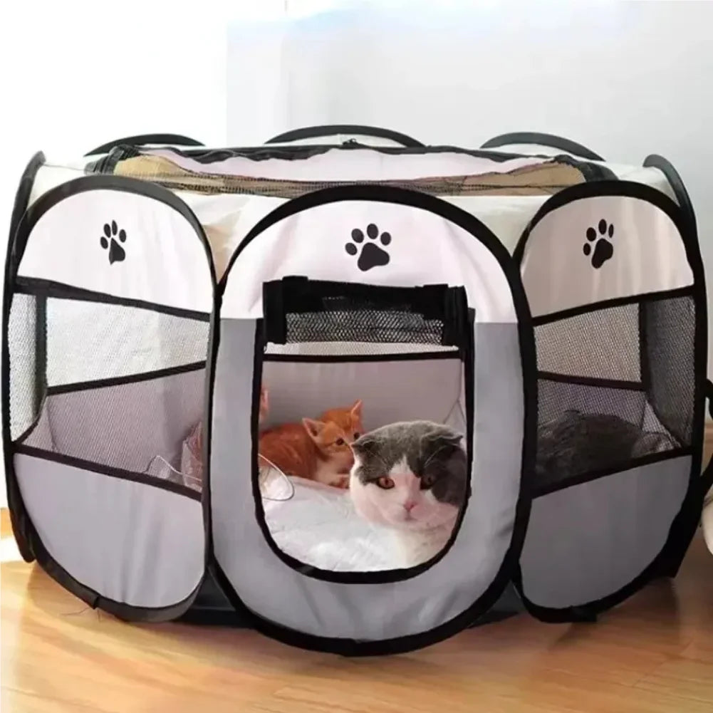 Portable Foldable Pet Tent Kennel Octagonal Fence Puppy Shelter Easy To Use Outdoor Easy Operation Large Dog Cages Cat Fences Zpaxo