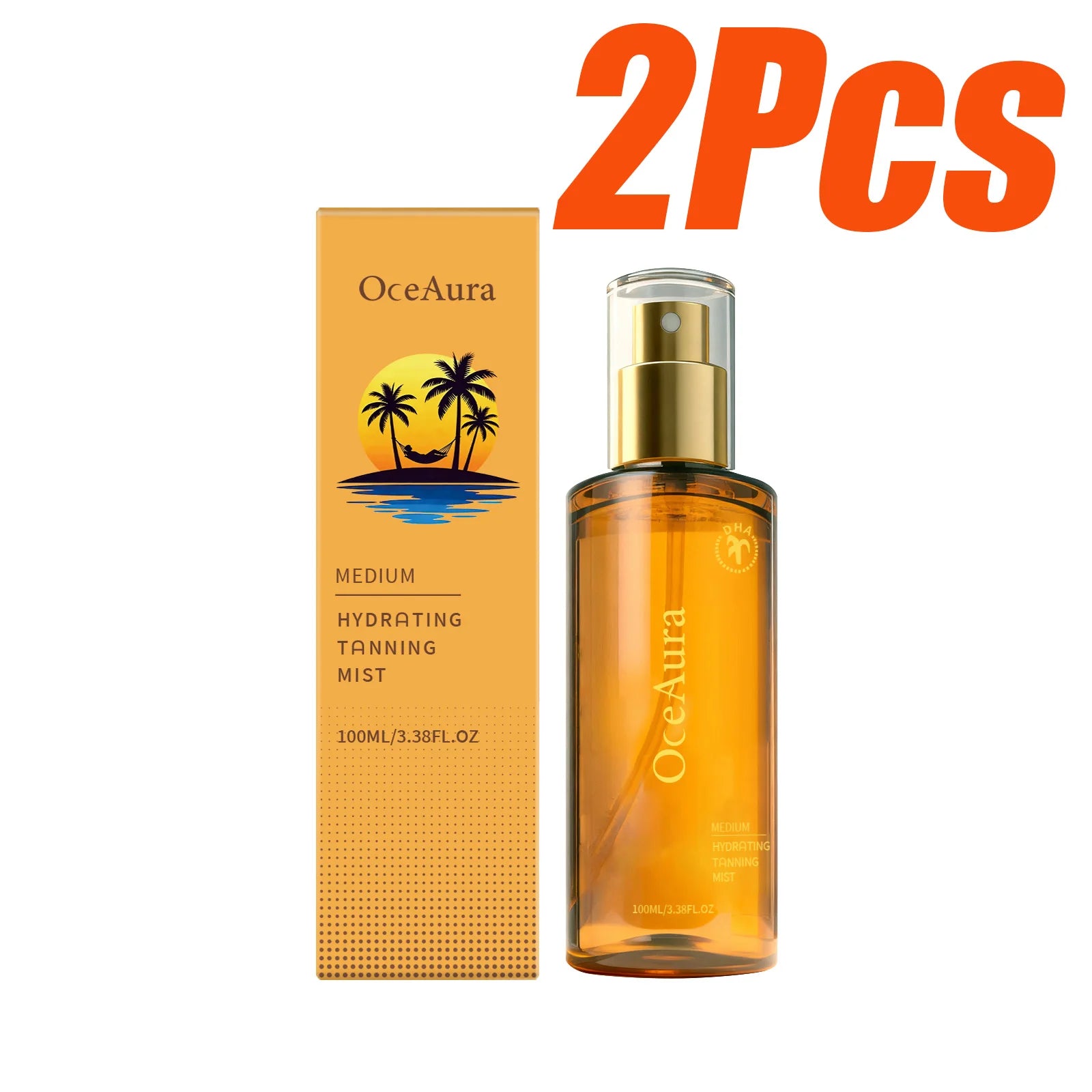 OceAura Self Tanning Spray – Natural Sunless Tanner Face & Body Self Tanning Spray Zpaxo 2 x 100ml Boxed