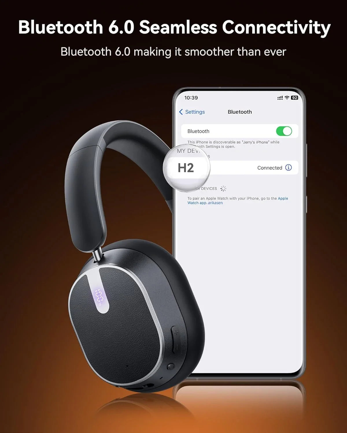 Active Noise Cancelling Headphones Bluetooth 6 0 Wireless Over-ear