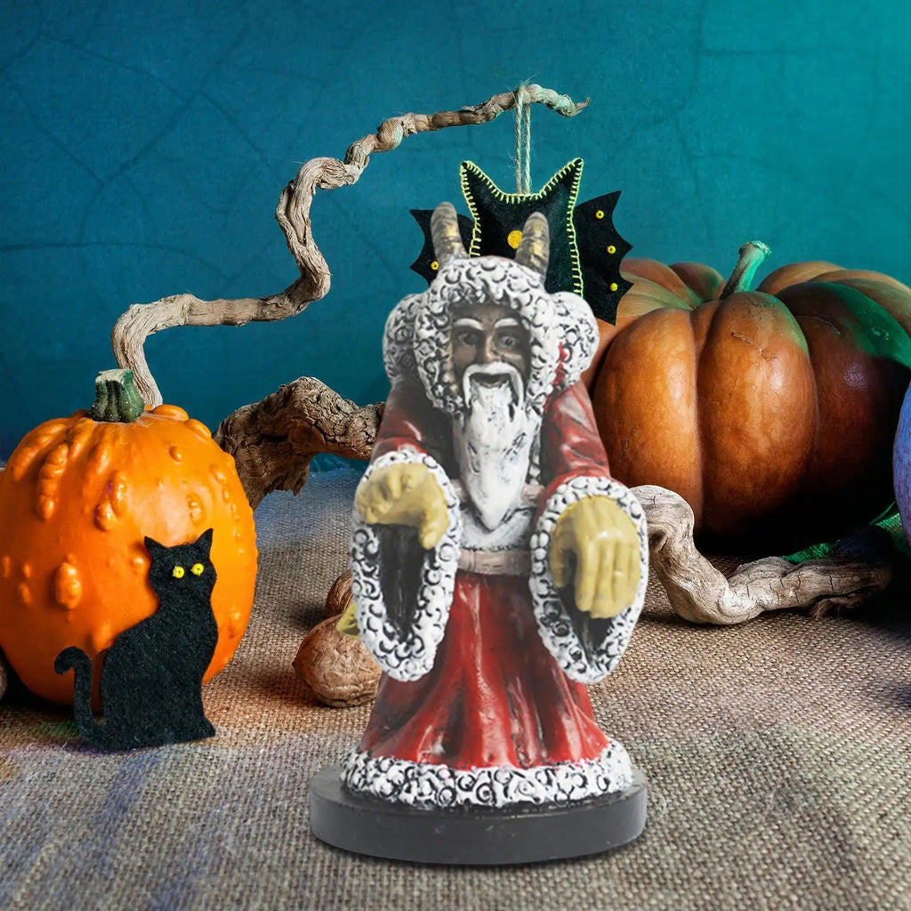Halloween Statue Krampus Figurine Home Decor Lawn Ornament Resin Zpaxo