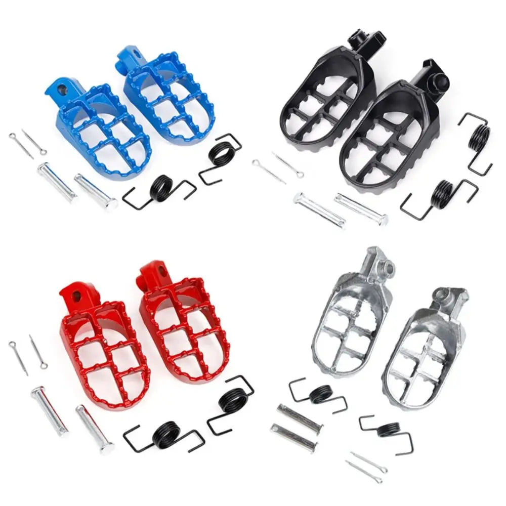 Iron Material Motorcycle Foot Pegs Springs Bolts Black Silver Pedals Zpaxo