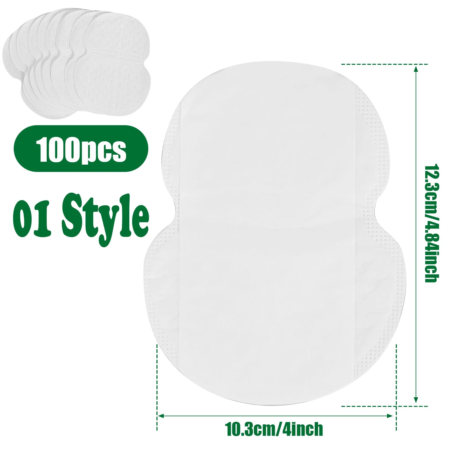 100- Underarm Sweat Pads Disposable Non-woven Breathable Ultra-thin Zpaxo 100PCS-01 White
