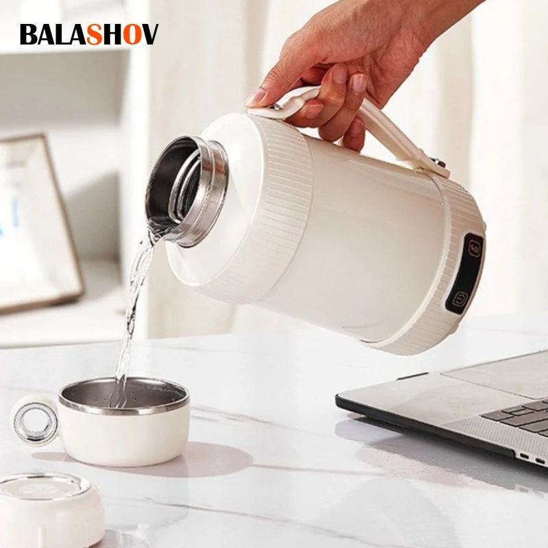 1200ml Electric Kettle Portable Kettle Stainless Steel Reservation Insulation Kettle Adjust Temperature Travel Boil Water Kettle Zpaxo