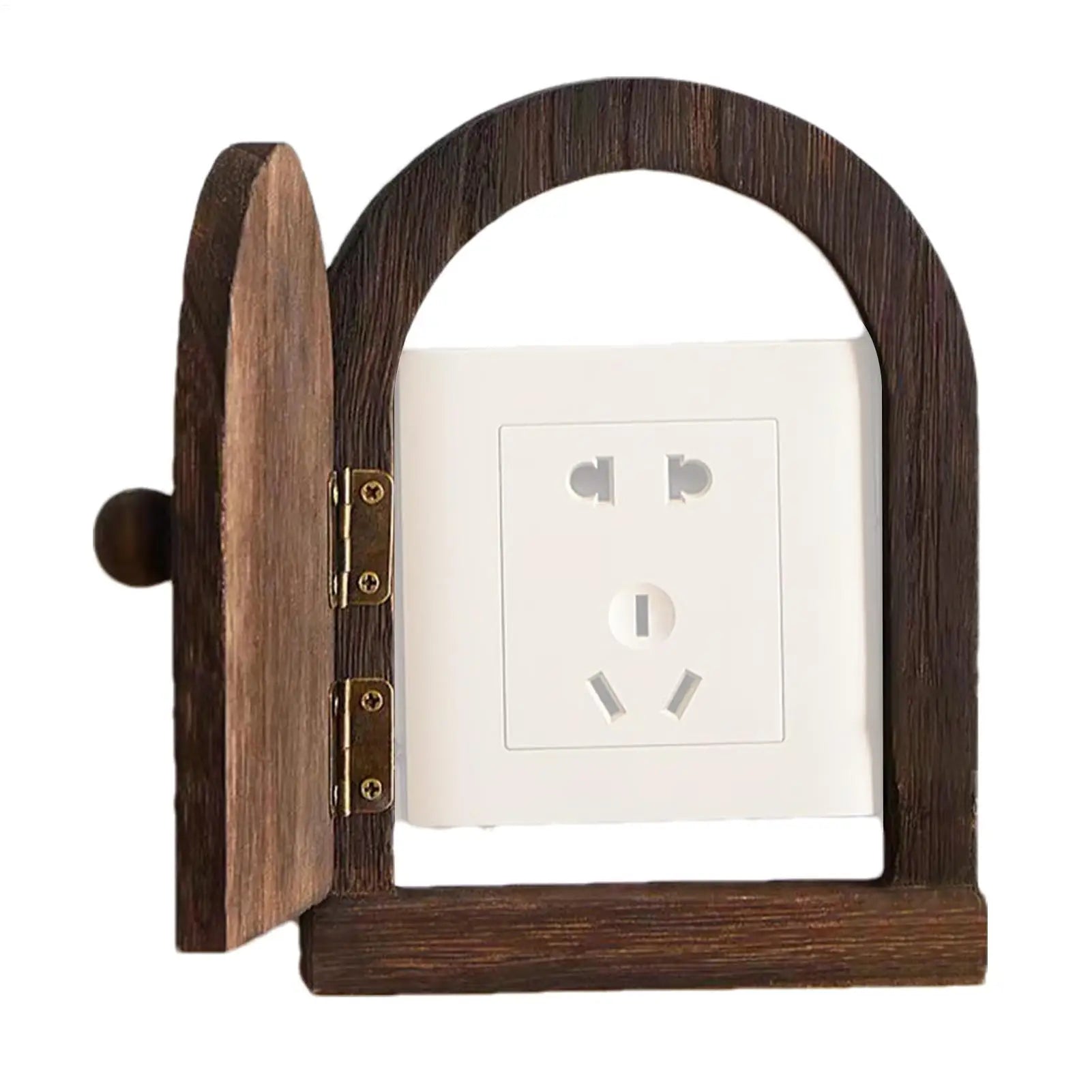 Solid Wood Protective Cover Wall Mounted Outlet Covers Home Socket