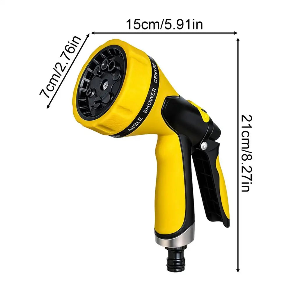 10-Mode Garden Hose Nozzle – High-Pressure Spray Gun Garden Hose Nozzle Zpaxo Yellow