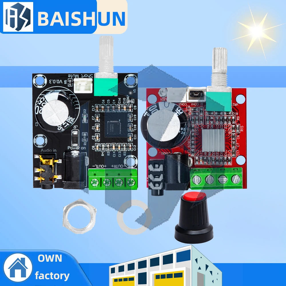 12V Mini Hi-fi PAM8610 Audio Stereo Amplifier Board 2X10W Dual Zpaxo
