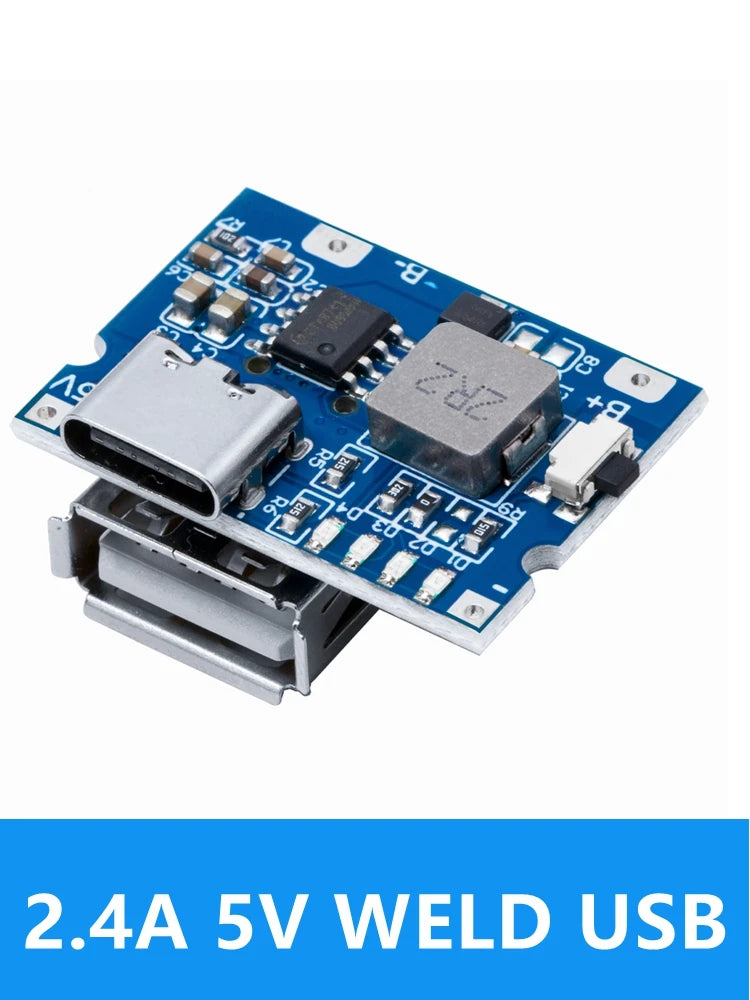 5V 2 4A USB Type-c Boost Step-up Power Module Lipo Battery Charging Zpaxo 2.4A 5V WELD USB