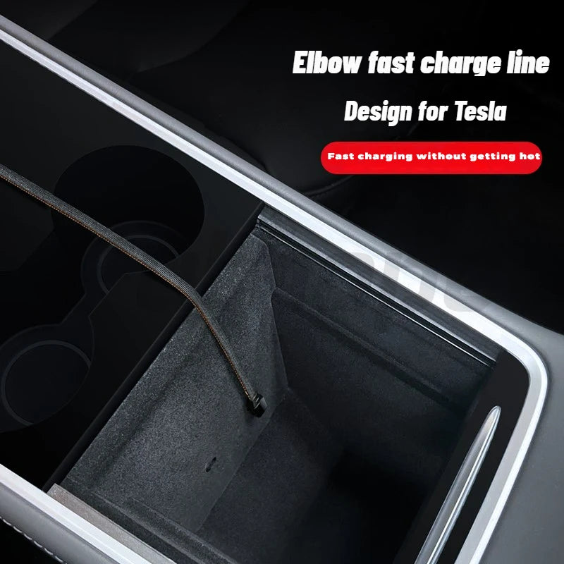 60W USB-C Elbow Fast Charging Cable for Tesla Model 3 & Y