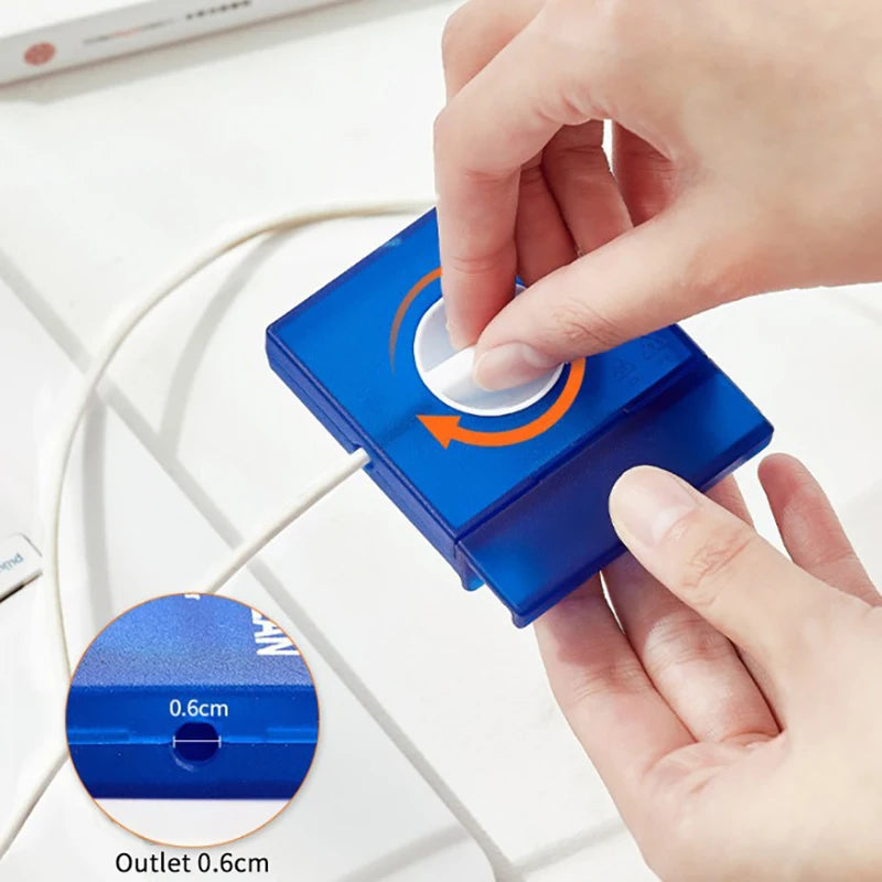 Portable Cable Storage Box – Rotatable Cord Organizer Case