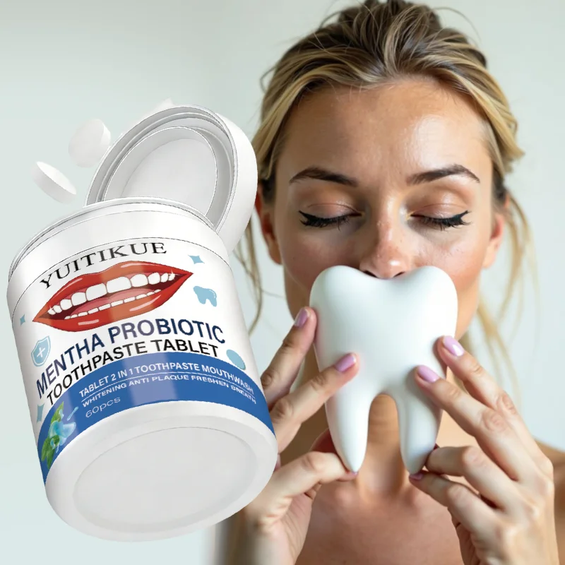 Probiotic Toothpaste Tablets 2-in-1 Fresh Breath & Whitening 60ct Toothpaste Tablets Zpaxo