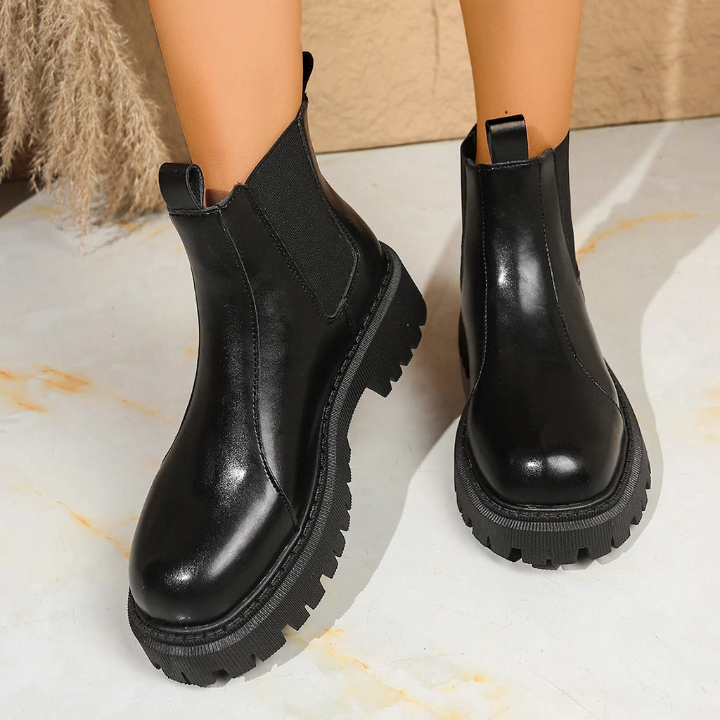 Trend Women Ankle Boots Elegant Fashion Thick-soled Short Boots Autumn Winter Comfortable Shoes Women Outdoor Shoes for Women Zpaxo