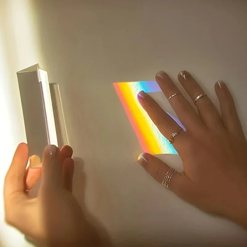 Physics Science Toy Triple Prism Glass Reflecting Light Spectrum