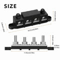 M10 Stud Bus Bar Terminal Block 5 Way Negative Busbar Boat Yacht Zpaxo Black-M10