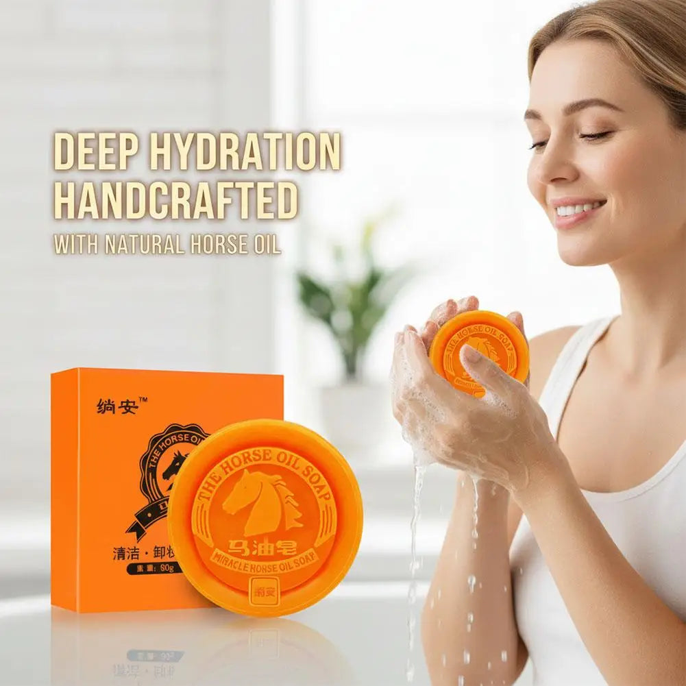 Horse oil soap For Face Facial and Body Moisturizing Cleansing Handmade Soap Bar Zpaxo