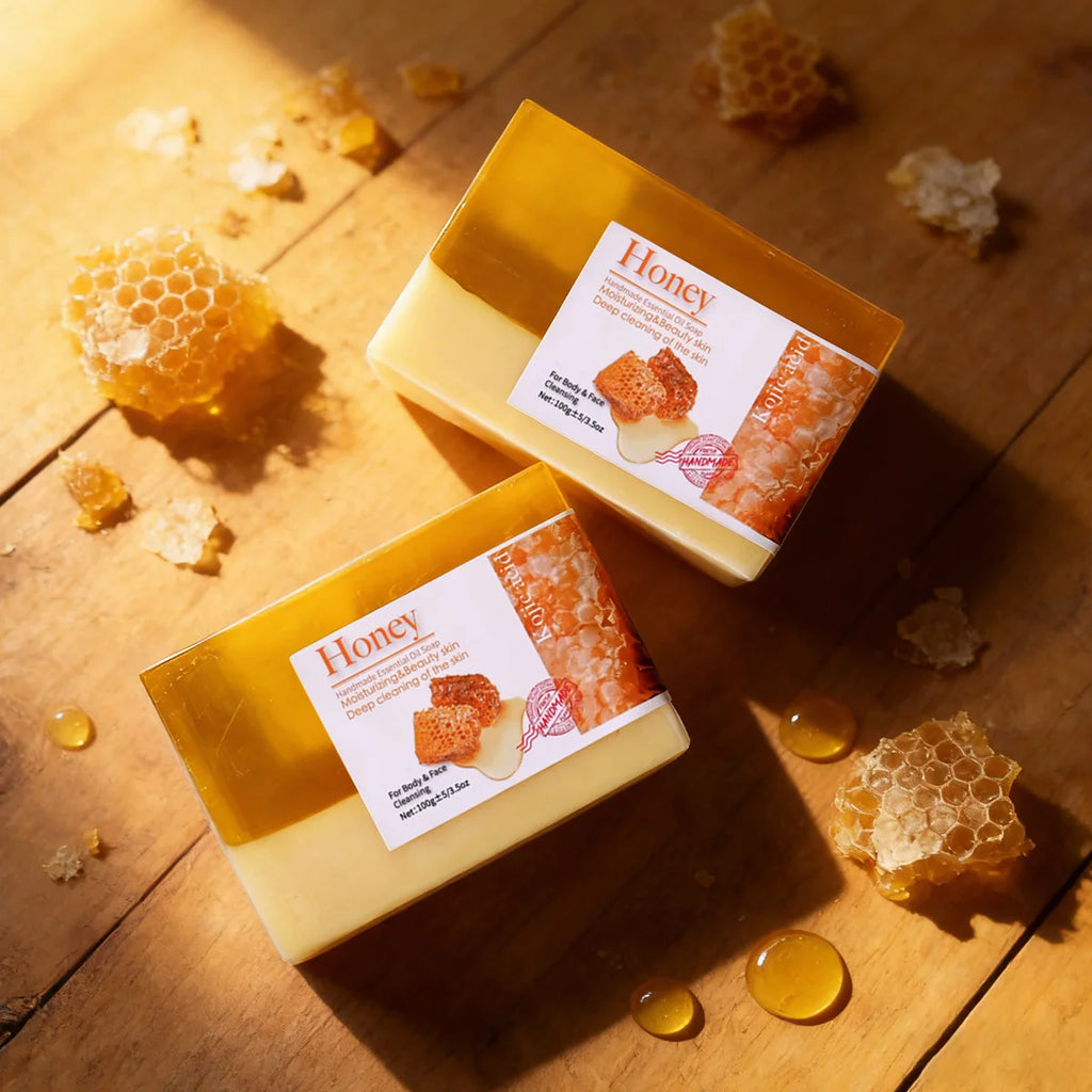 Two tone honey goat milk handmade soap cleansing essential oil soap refreshing oil control bath soap Zpaxo