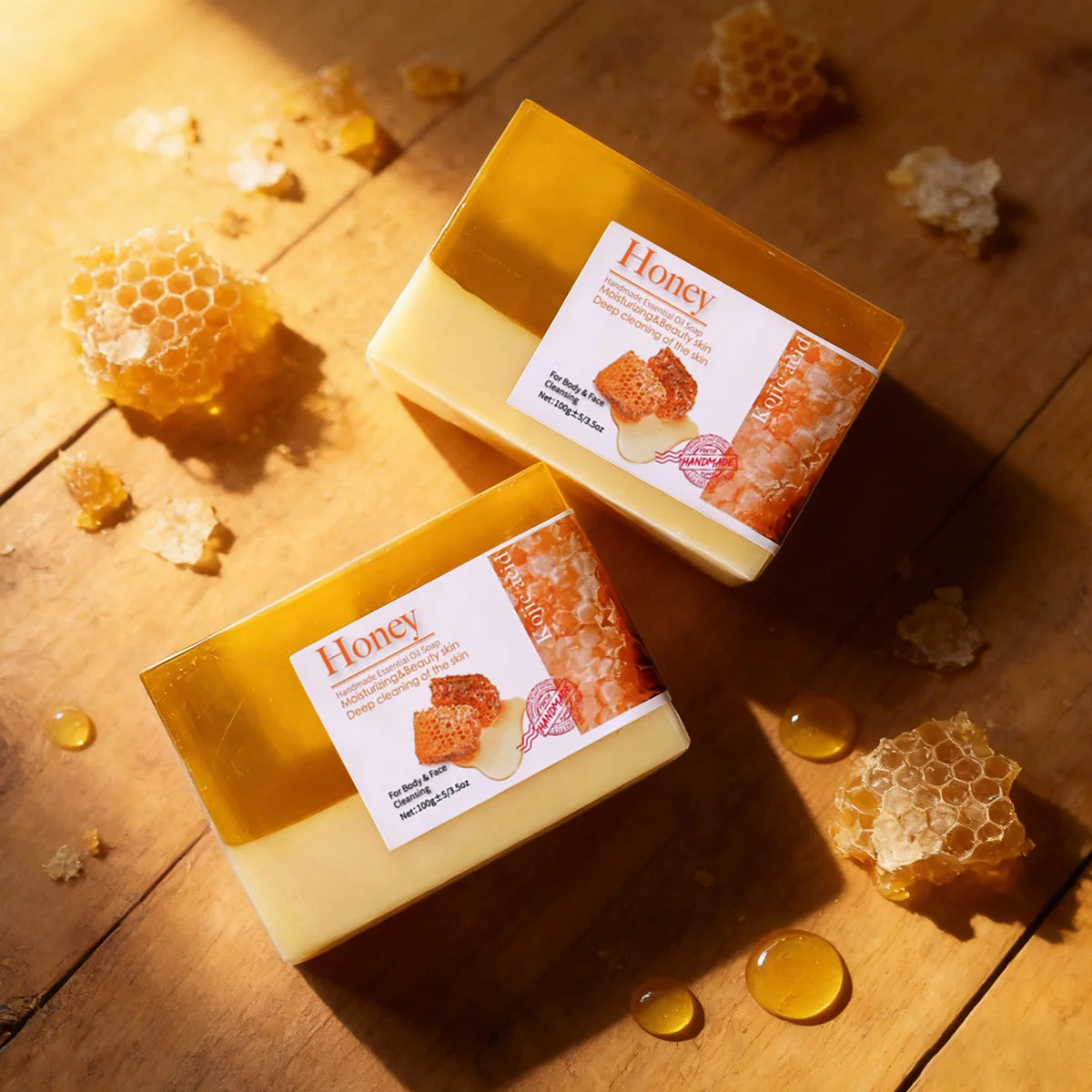 Two tone honey goat milk handmade soap cleansing essential oil soap refreshing oil control bath soap Zpaxo