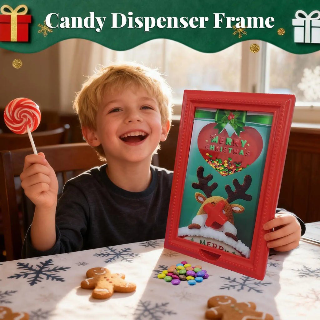 Candy Dispenser Picture Frame Reindeer-themed Holiday Christmas Decor