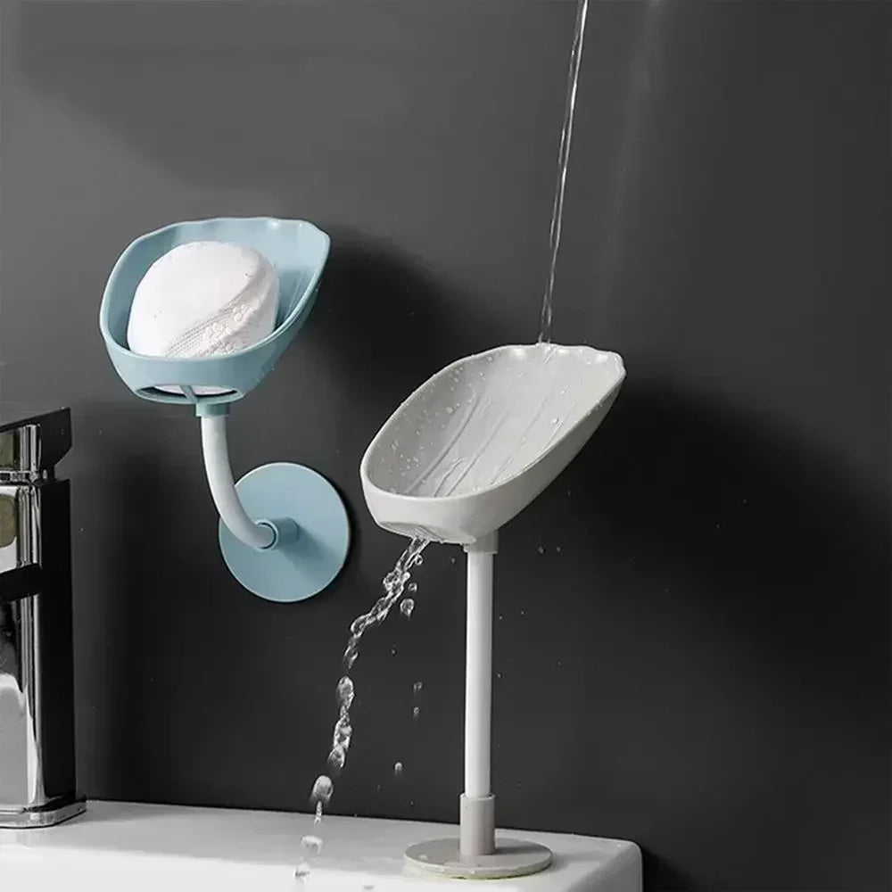 Wall-Mounted Suction Soap Dish – Bendable Drain Soap Holder Soap Dish Holder Zpaxo