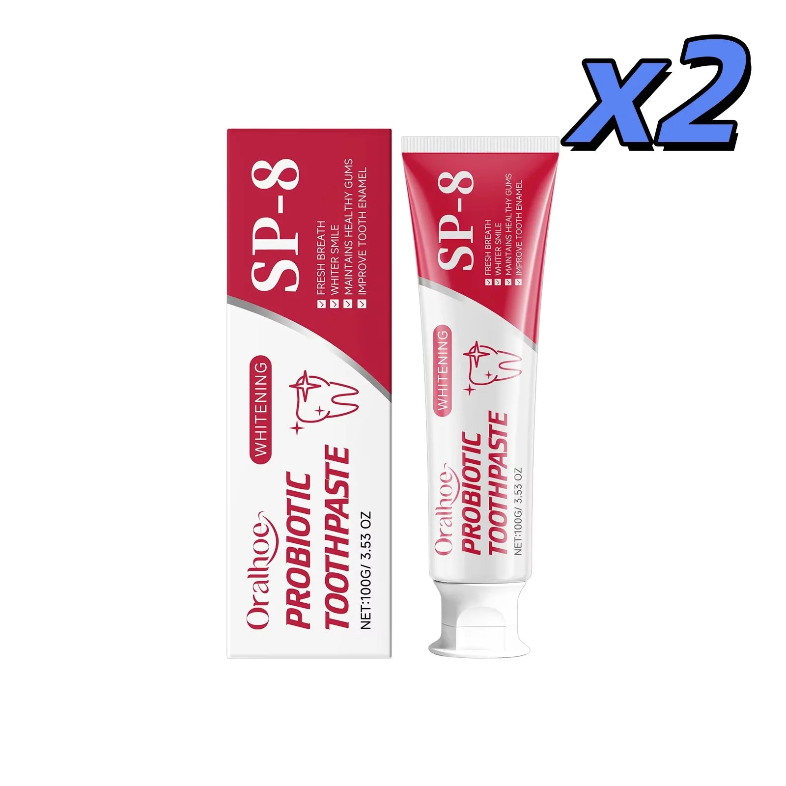 Oralhoe Probiotic Toothpaste | Enamel Brightening & Gum Care Probiotic Toothpaste Zpaxo 100g X 2pcs