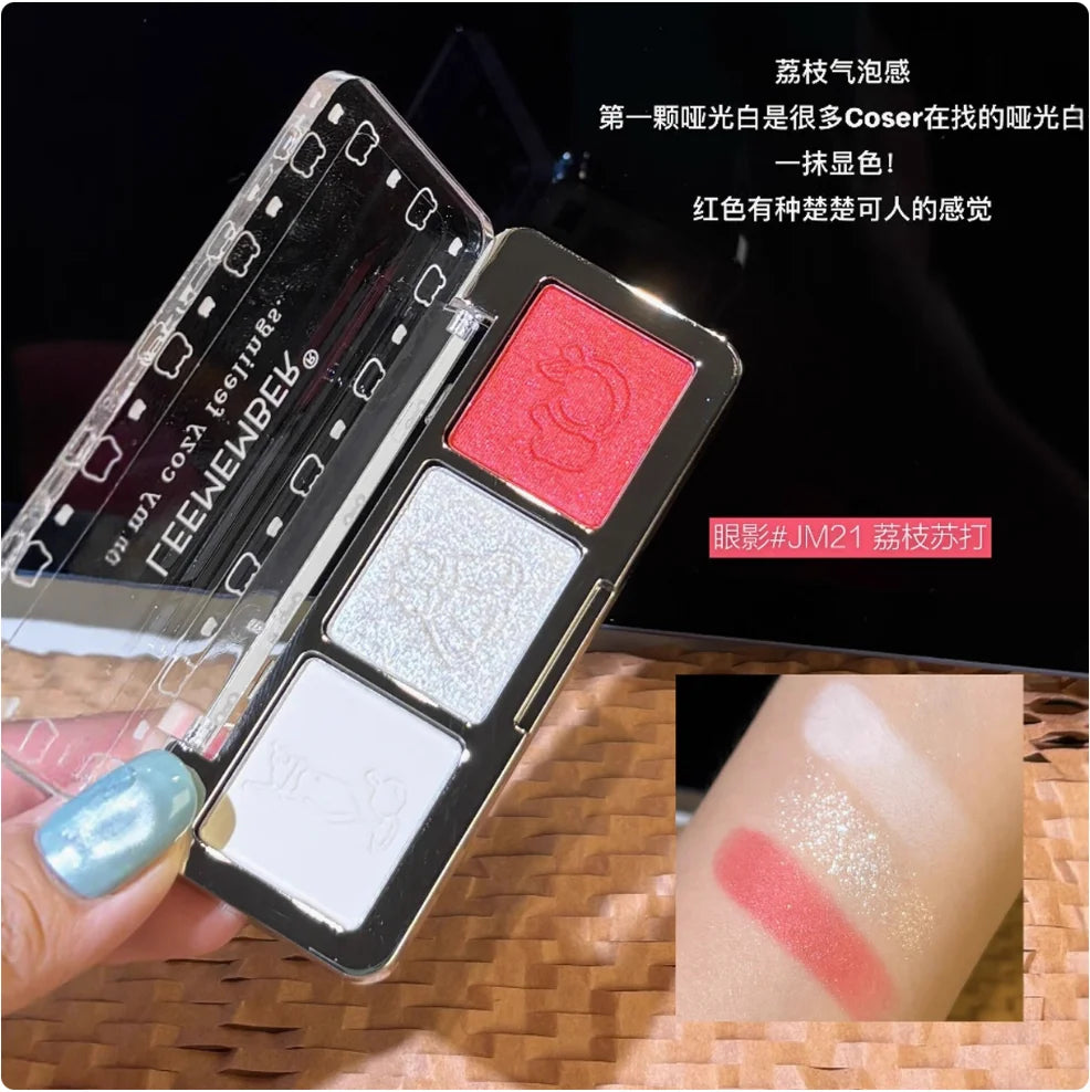 LEEMEMBER 3 Colors Eyeshadow Palette / MOMO N DREAMCORE Monochrome EYESHADOW 1.8GMatte Shimmer Makeup Cosmetics Zpaxo JM21