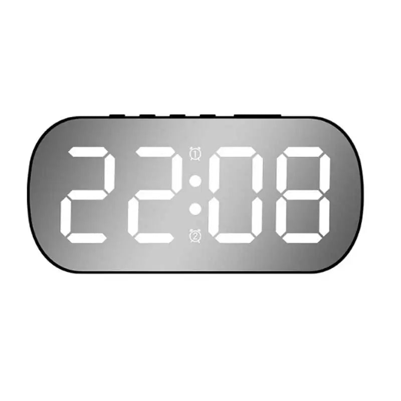 3D LED Digital Alarm Clock with Large Display - Dual Alarm, Snooze, Temperature & Date - 5 Level Brightness & Night Mode Moder Zpaxo Black white light