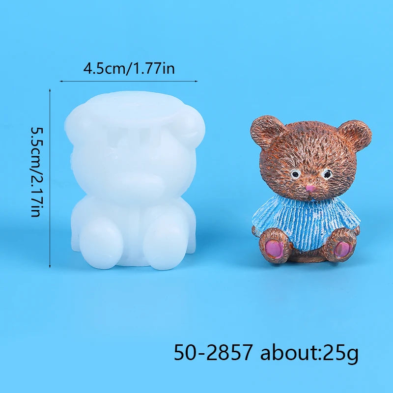 Bear Candle Silicone Mold for Valentine's Day Gift 3D Bear with Heart Aromatherapy Soap Plaster Gypsum Ornament Mould Home Decor Zpaxo 50-2857-D