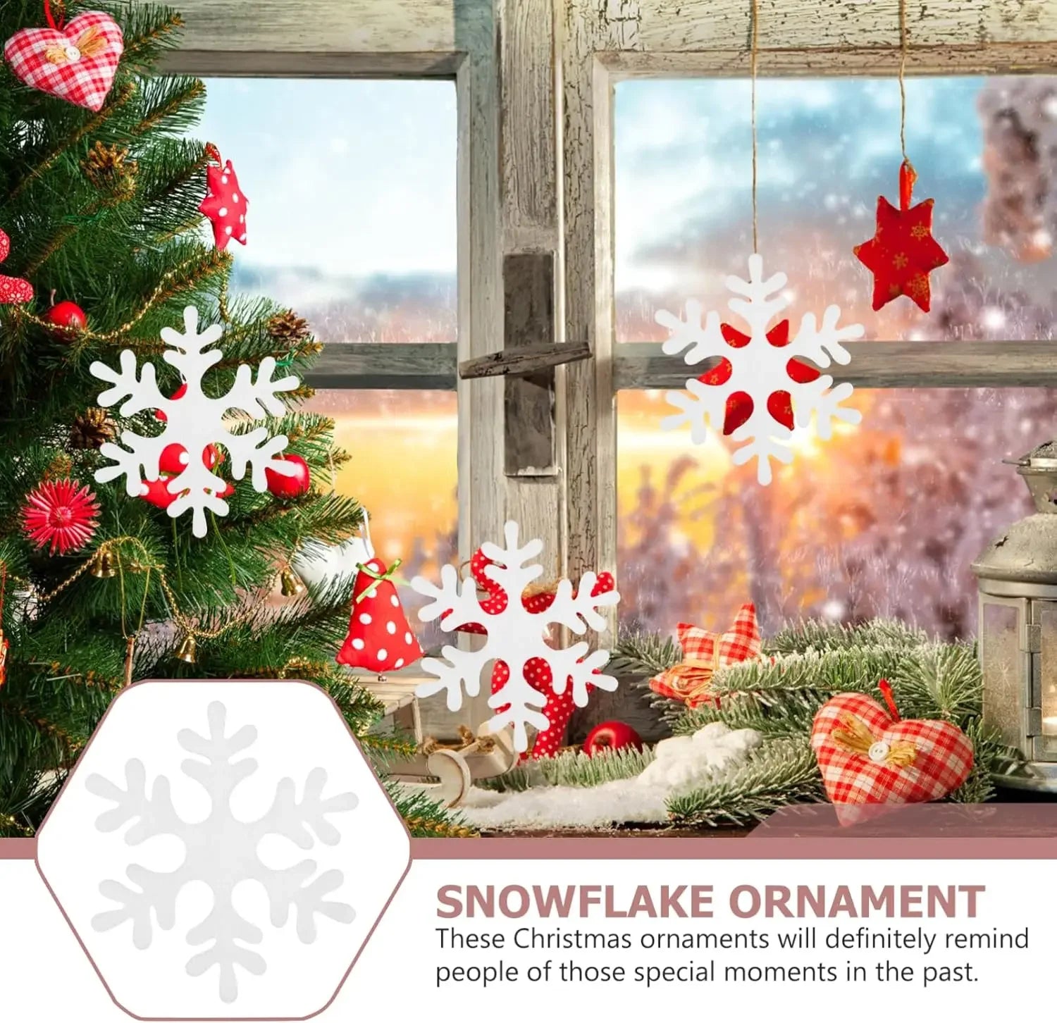 Christmas Decoration Foam Snowflake Ornament Tree Hanging Holiday