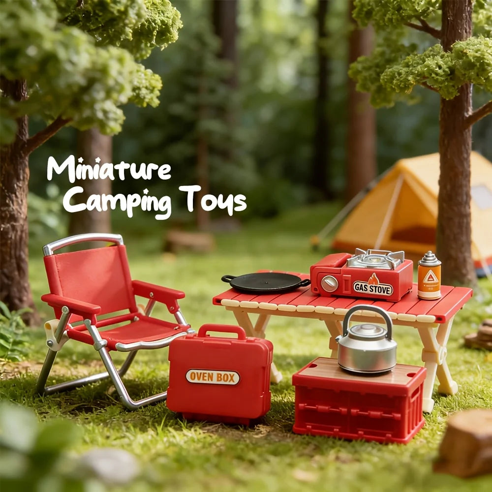 Realistic Miniature Camping Picnic Furniture Doll House Portable