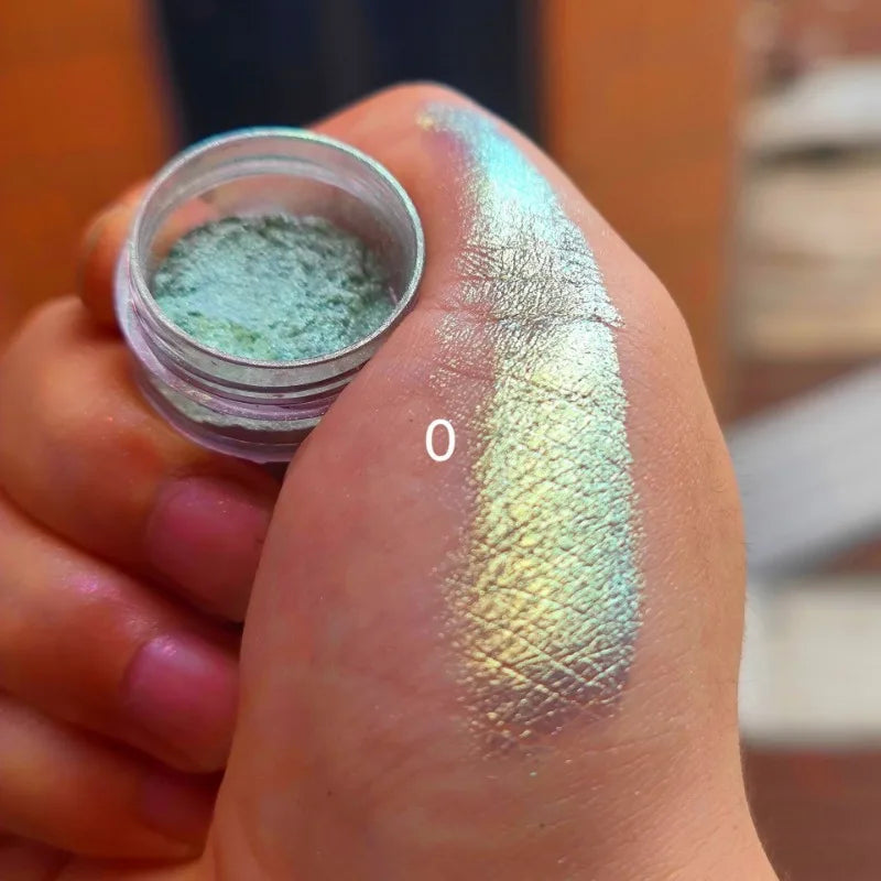 Chrome Laser Eyeshadow Chameleon Pigment Rainbow Eyeshadow Powder Color Changing Holographic Glitter Eyeshadow Pigment Zpaxo