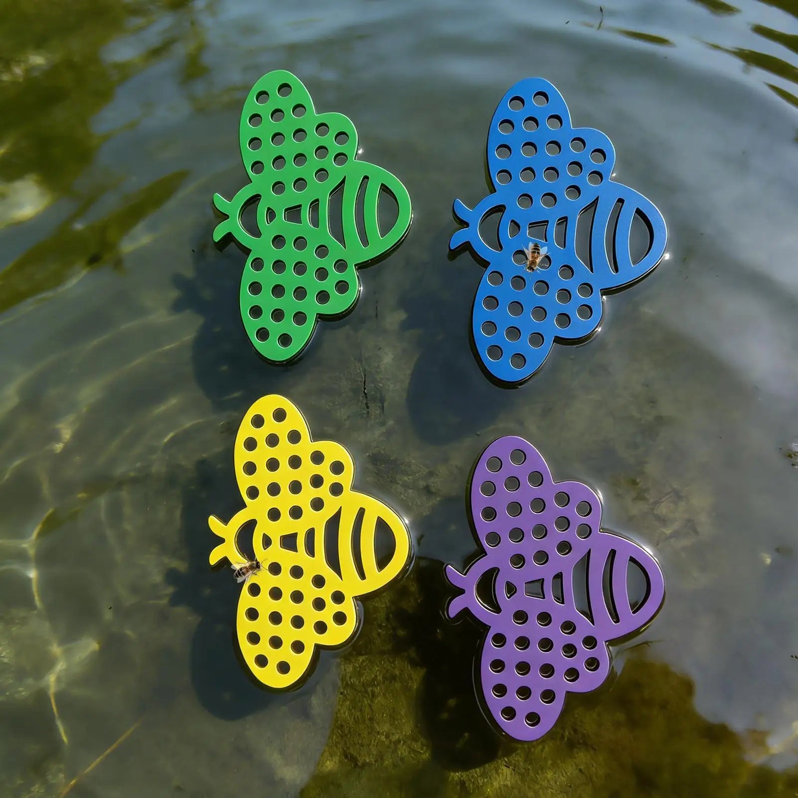 Floating Bee Watering Station 4 PVC Foam Butterfly Drinker Garden