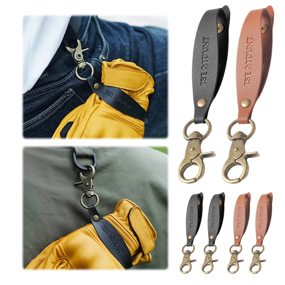 PU Leather Glove Storage Latch Clip Adjustable Mountaineering Buckle