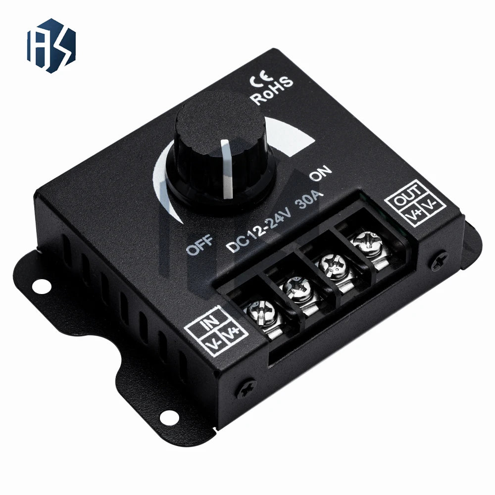 DC 12V 24V LED Dimmer Switch 30A 360W Adjustable Voltage Regulator Zpaxo