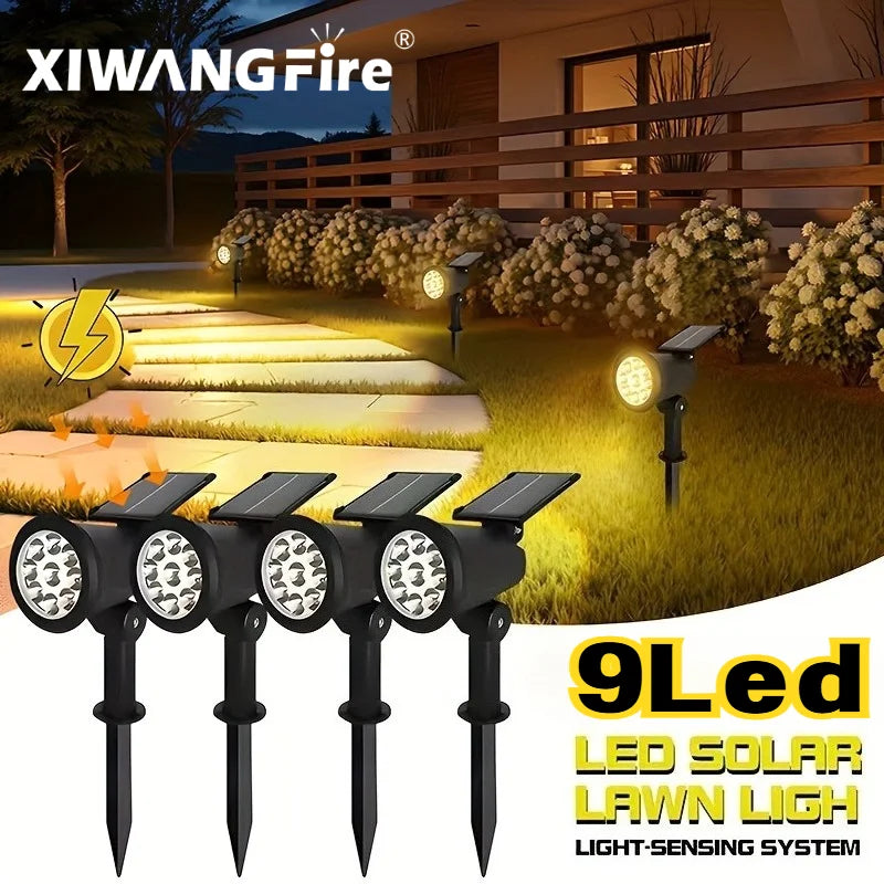 Solar 9 LED Ground Lights Outdoor IP65 Waterproof Brightness Zpaxo