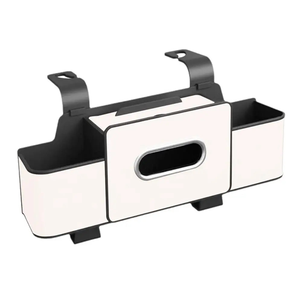 Car Seat Back Organizer | Cup Holder, Tissue & Phone Stand Car Seat Organizer Zpaxo WHITE
