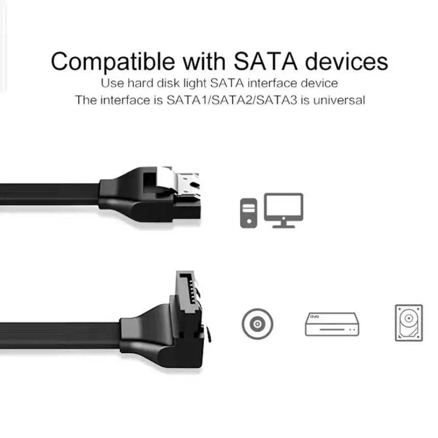 SATA III Data Transmission Cable 6Gbps Straight Bend HDD SDD Data Cable For SATA HDD SSD CD Drive Desktop Computer Accessories Zpaxo