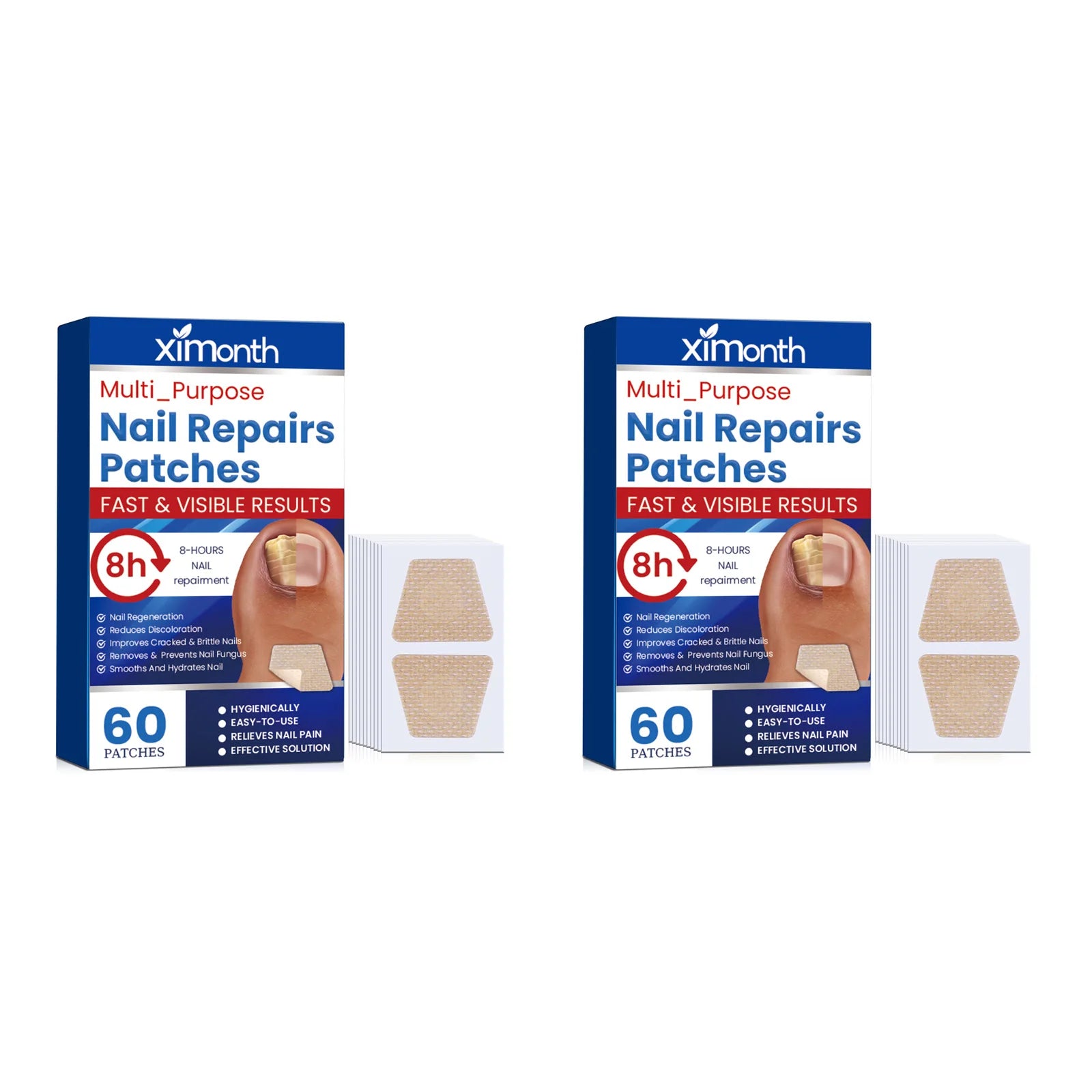 Nail Repair Patches – Fungus, Ingrown & Paronychia Treatment 60pcs Nail Treatment Patch Zpaxo 2 x 60pcs Boxed