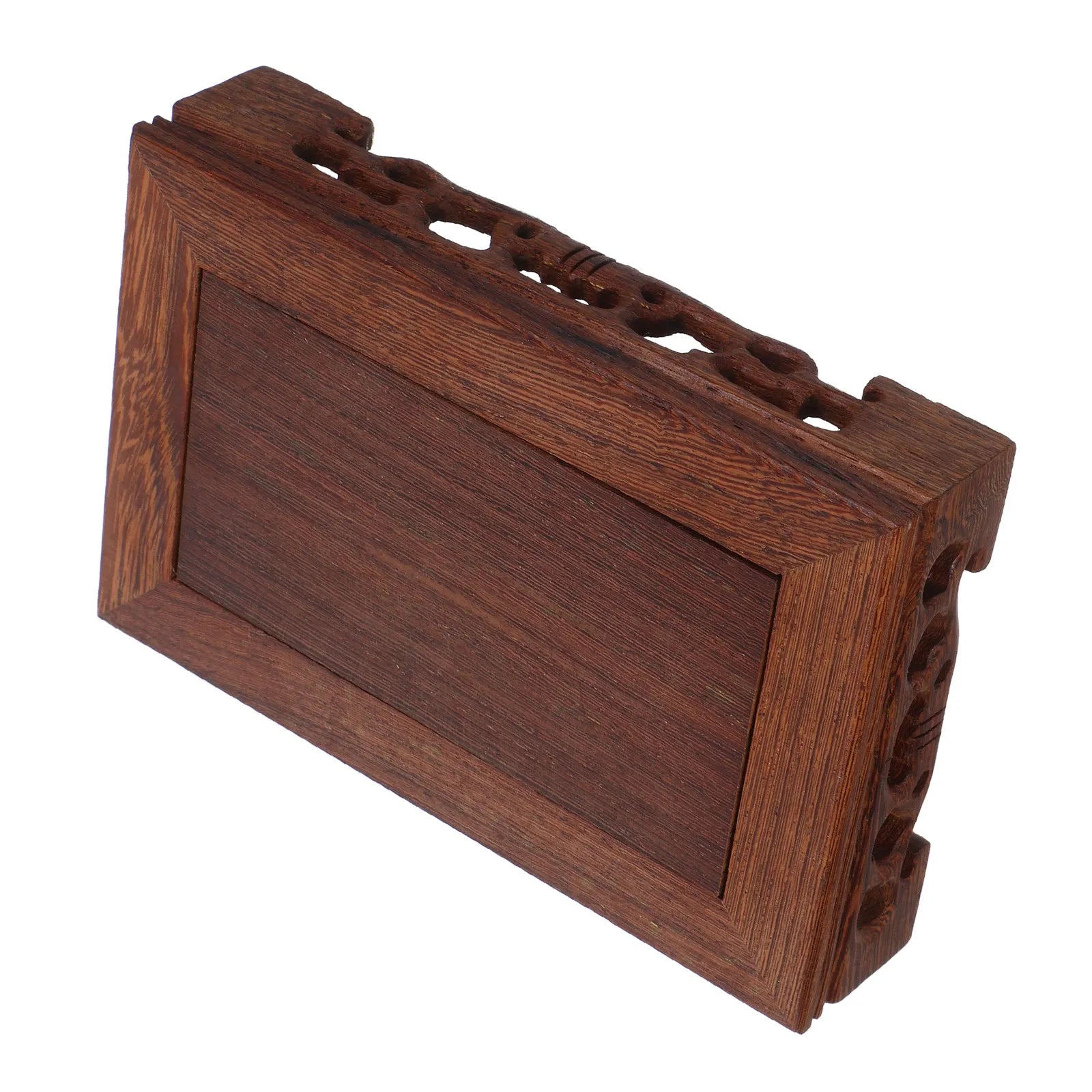 Wood Display Pedestal Rectangular Solid Base Ornament Vase Stone