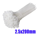100-1000Pcs Wholesale Plastic Nylon CableTies Self-locking Cord Straps Adjustable Cables Fastening Loop Home Office Wire Zip Tie Zpaxo White-2.5x200mm 300pcs
